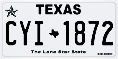 TX license plate CYI1872