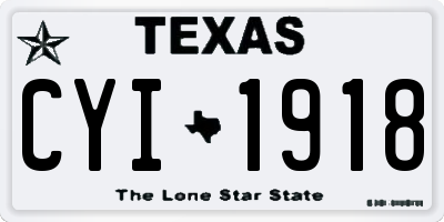 TX license plate CYI1918