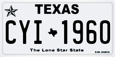 TX license plate CYI1960