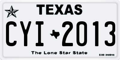 TX license plate CYI2013
