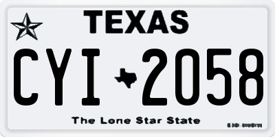 TX license plate CYI2058