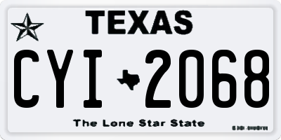 TX license plate CYI2068