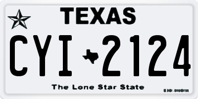 TX license plate CYI2124