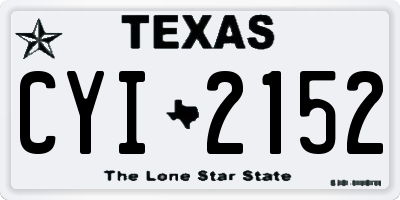TX license plate CYI2152