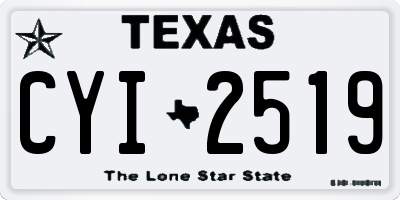 TX license plate CYI2519