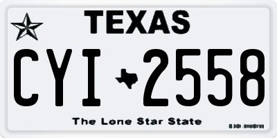 TX license plate CYI2558