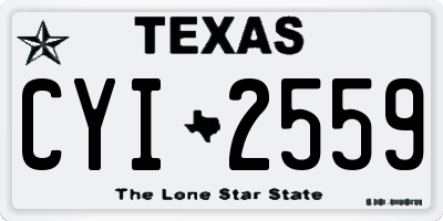 TX license plate CYI2559