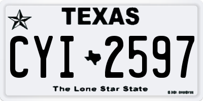TX license plate CYI2597