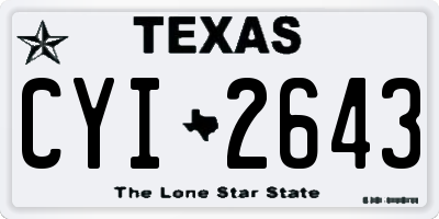 TX license plate CYI2643
