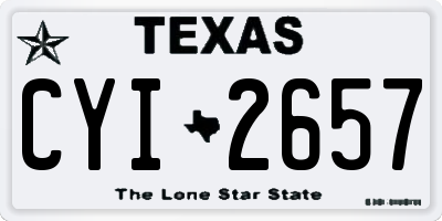 TX license plate CYI2657