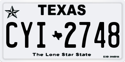 TX license plate CYI2748