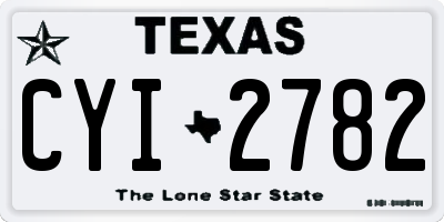 TX license plate CYI2782