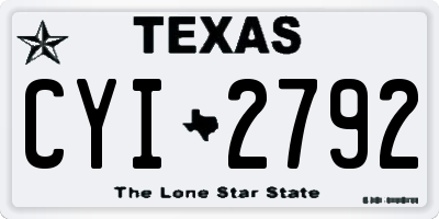TX license plate CYI2792