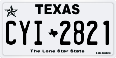 TX license plate CYI2821