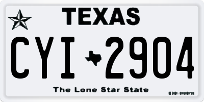 TX license plate CYI2904