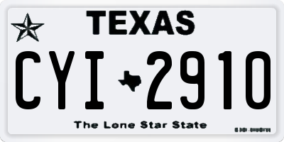 TX license plate CYI2910
