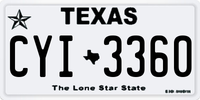 TX license plate CYI3360