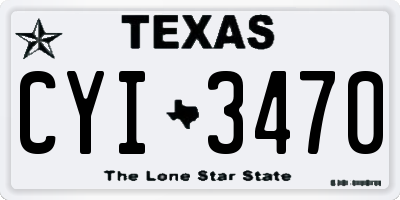 TX license plate CYI3470