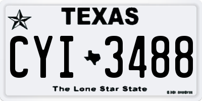 TX license plate CYI3488