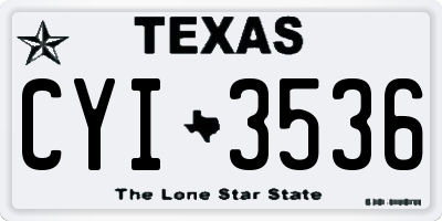 TX license plate CYI3536