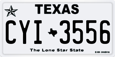 TX license plate CYI3556