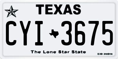 TX license plate CYI3675