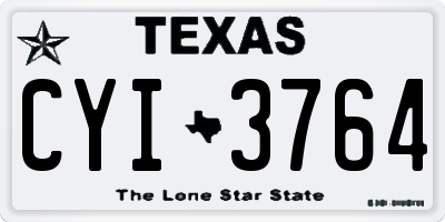 TX license plate CYI3764