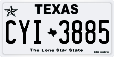 TX license plate CYI3885