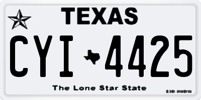 TX license plate CYI4425