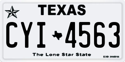 TX license plate CYI4563