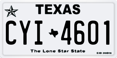 TX license plate CYI4601