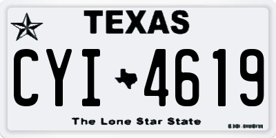 TX license plate CYI4619
