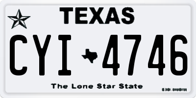 TX license plate CYI4746