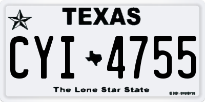 TX license plate CYI4755