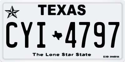 TX license plate CYI4797