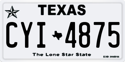 TX license plate CYI4875