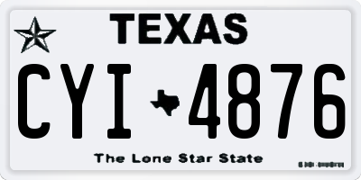 TX license plate CYI4876