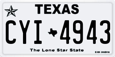 TX license plate CYI4943