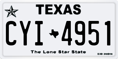 TX license plate CYI4951
