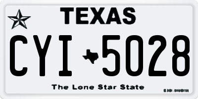 TX license plate CYI5028