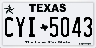 TX license plate CYI5043