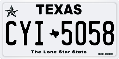 TX license plate CYI5058