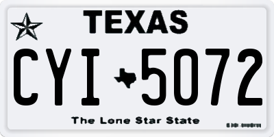TX license plate CYI5072