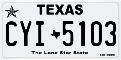 TX license plate CYI5103