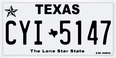 TX license plate CYI5147
