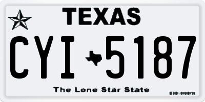 TX license plate CYI5187
