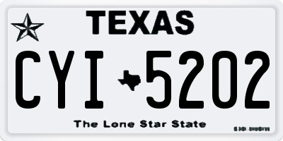 TX license plate CYI5202
