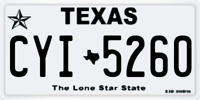 TX license plate CYI5260