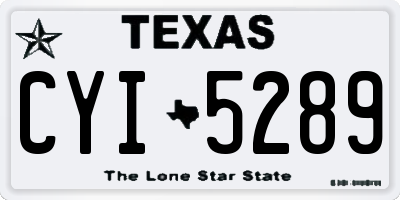 TX license plate CYI5289