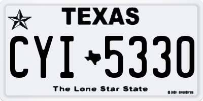 TX license plate CYI5330